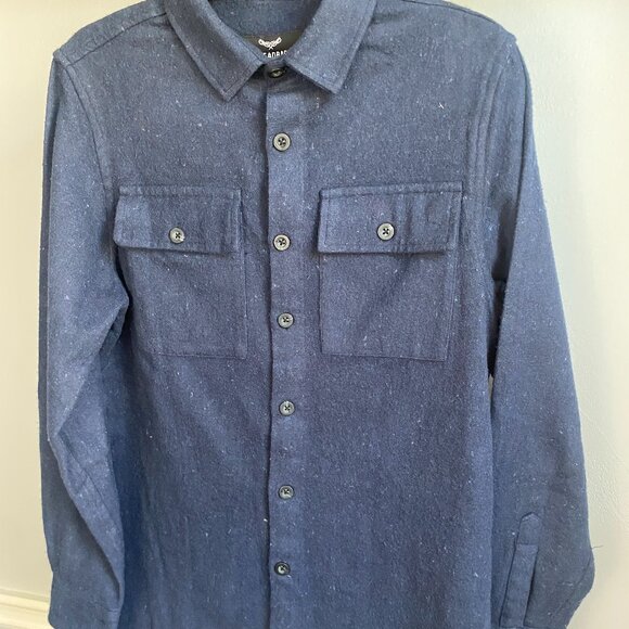 THREADBARE REGULAR FIT LONG SLEEVE BUTTON UP SHIRT NAVY SIZE S - Picture 1 of 3